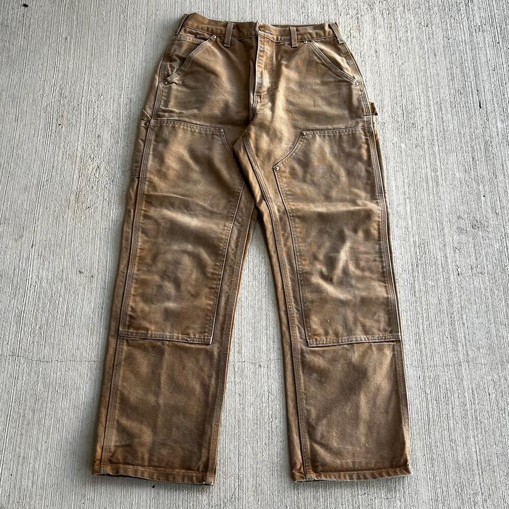 Carhartt faded brown double knee work wear carpenter pants